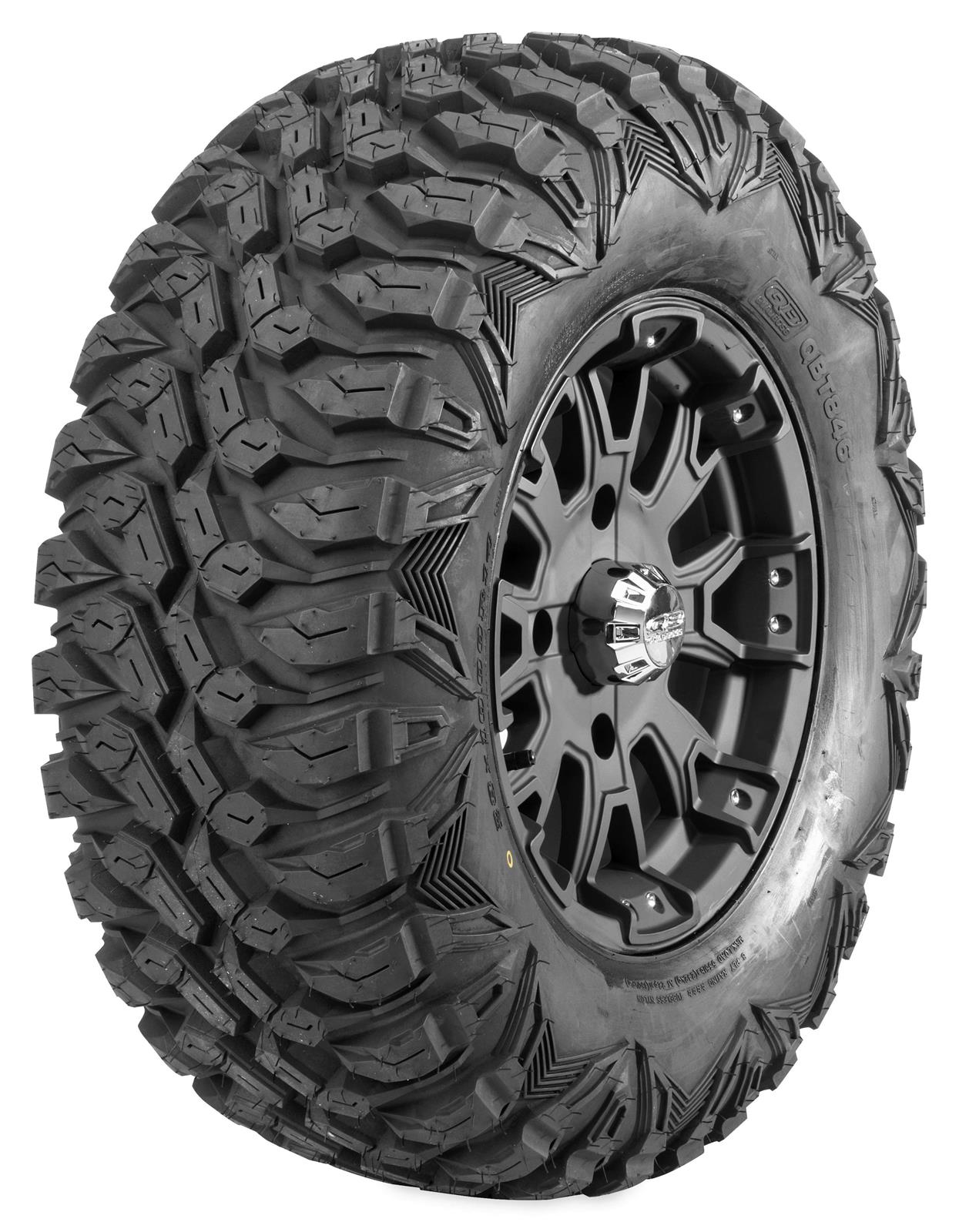 QuadBoss QBT846 ATV/UTV Tire - 27x9R14 Front/Rear, 8-Ply Radial, 3/4" Tread Depth, Built-in Rim Guard, For Intermediate To Hard Terrain