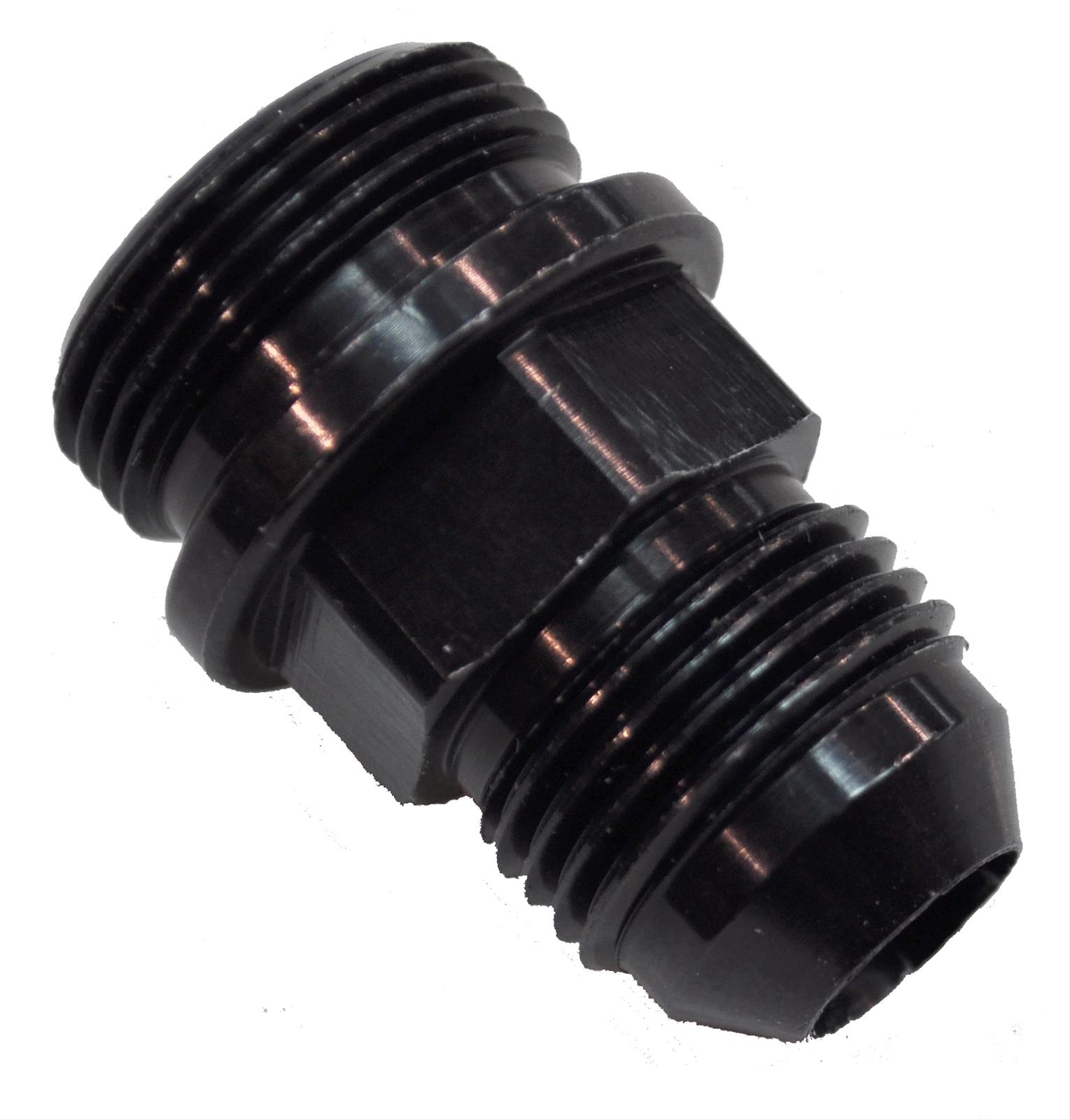 Quick Fuel Carburetor and System Fittings 19-38QFT Fitting, Carb Inlet Type, Aluminum, Black Anodized, 7/8-20 in. Male Threads, -8 AN Male Threads, Each