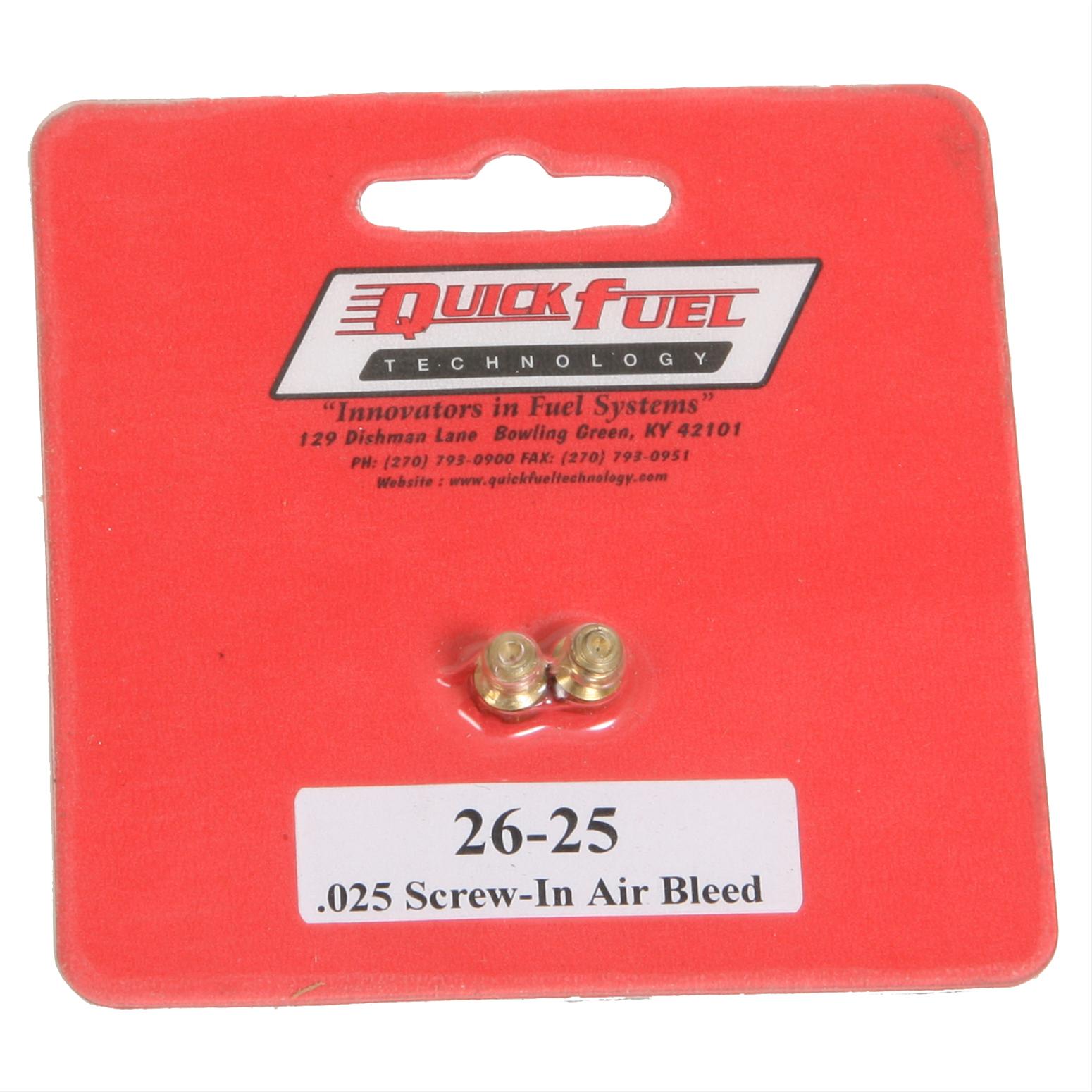 Quick Fuel 2625QFT Quick Fuel Air Bleeds Summit Racing