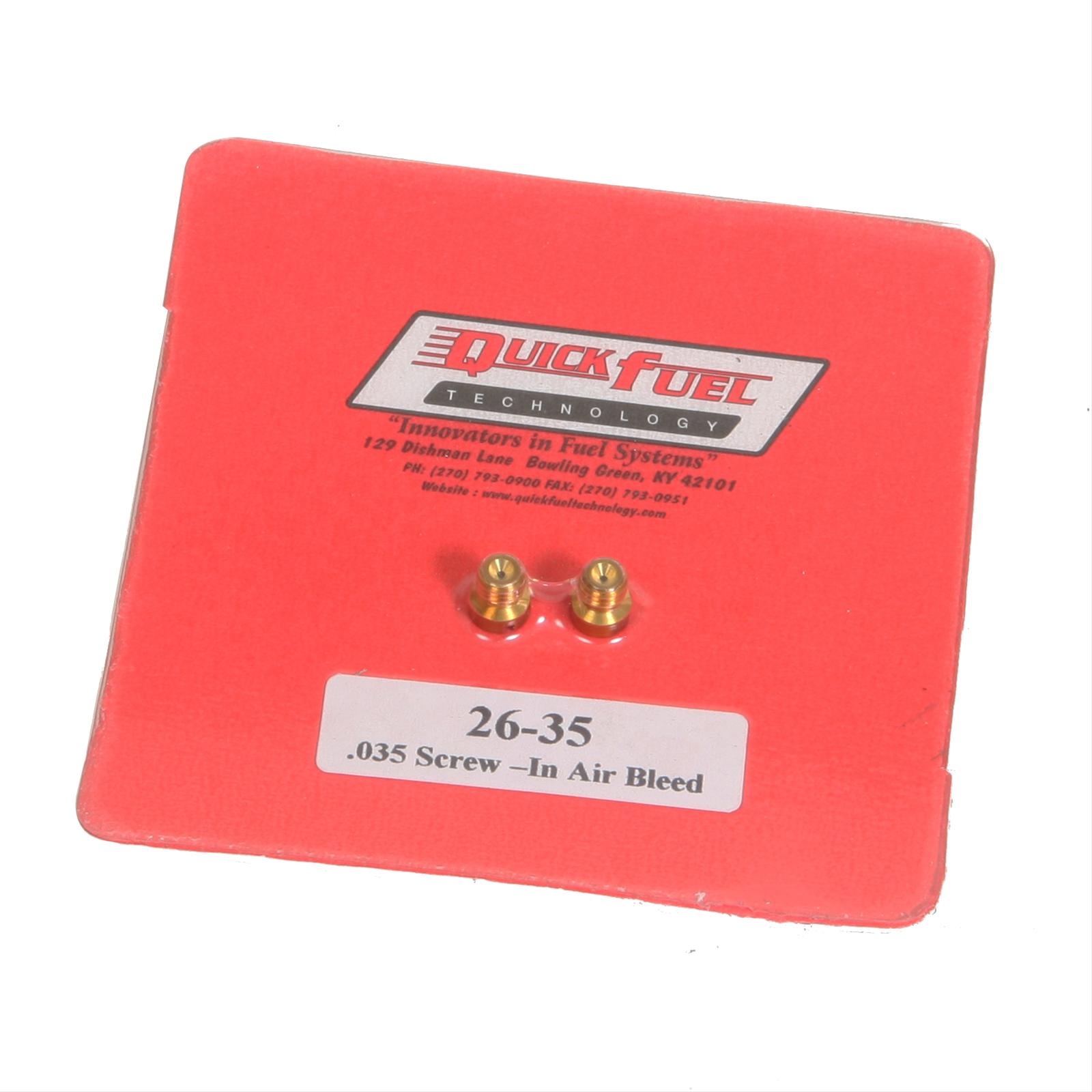 Quick Fuel Idle Air Bleeds at Nancy Whitmore blog