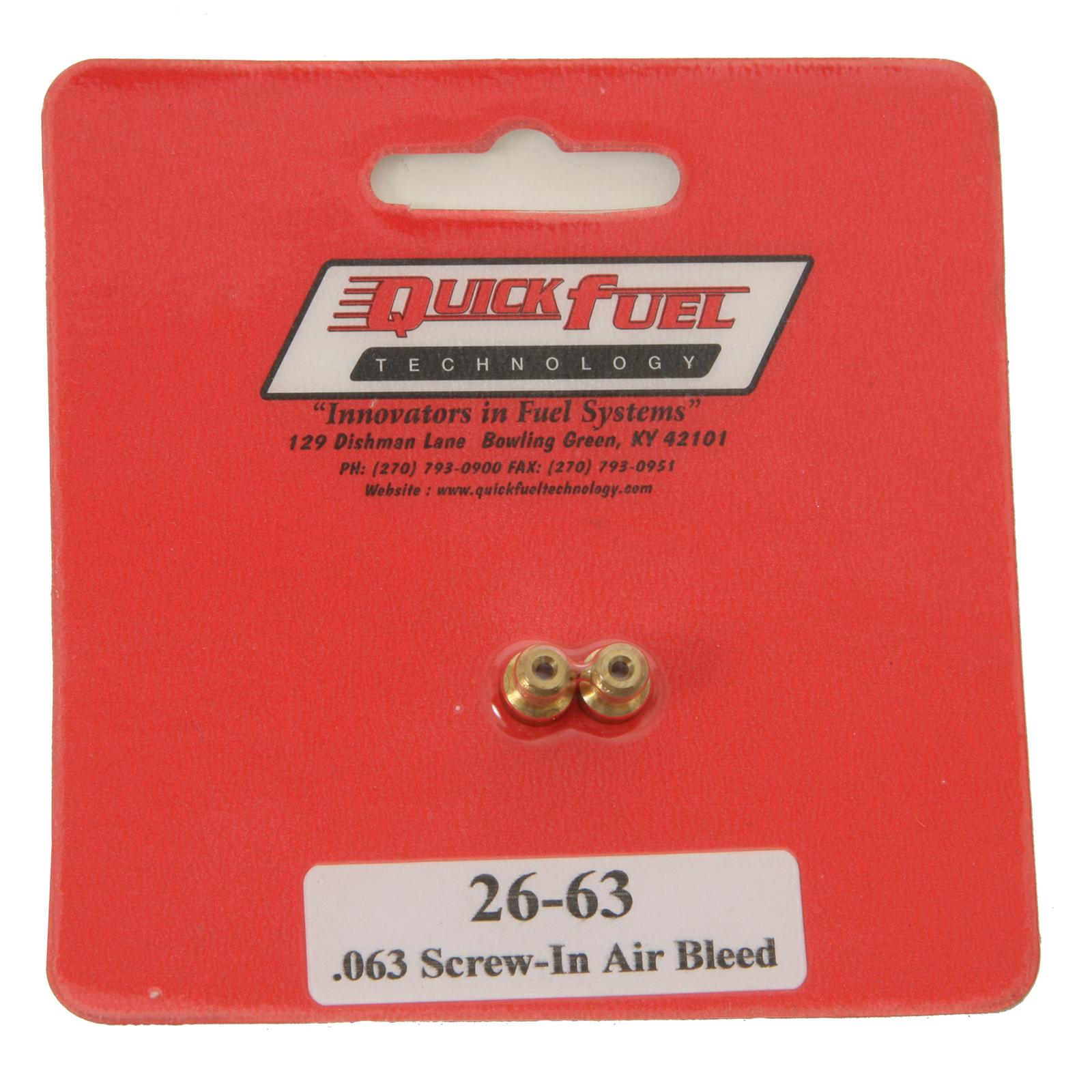 Quick Fuel 2663QFT Quick Fuel Air Bleeds Summit Racing