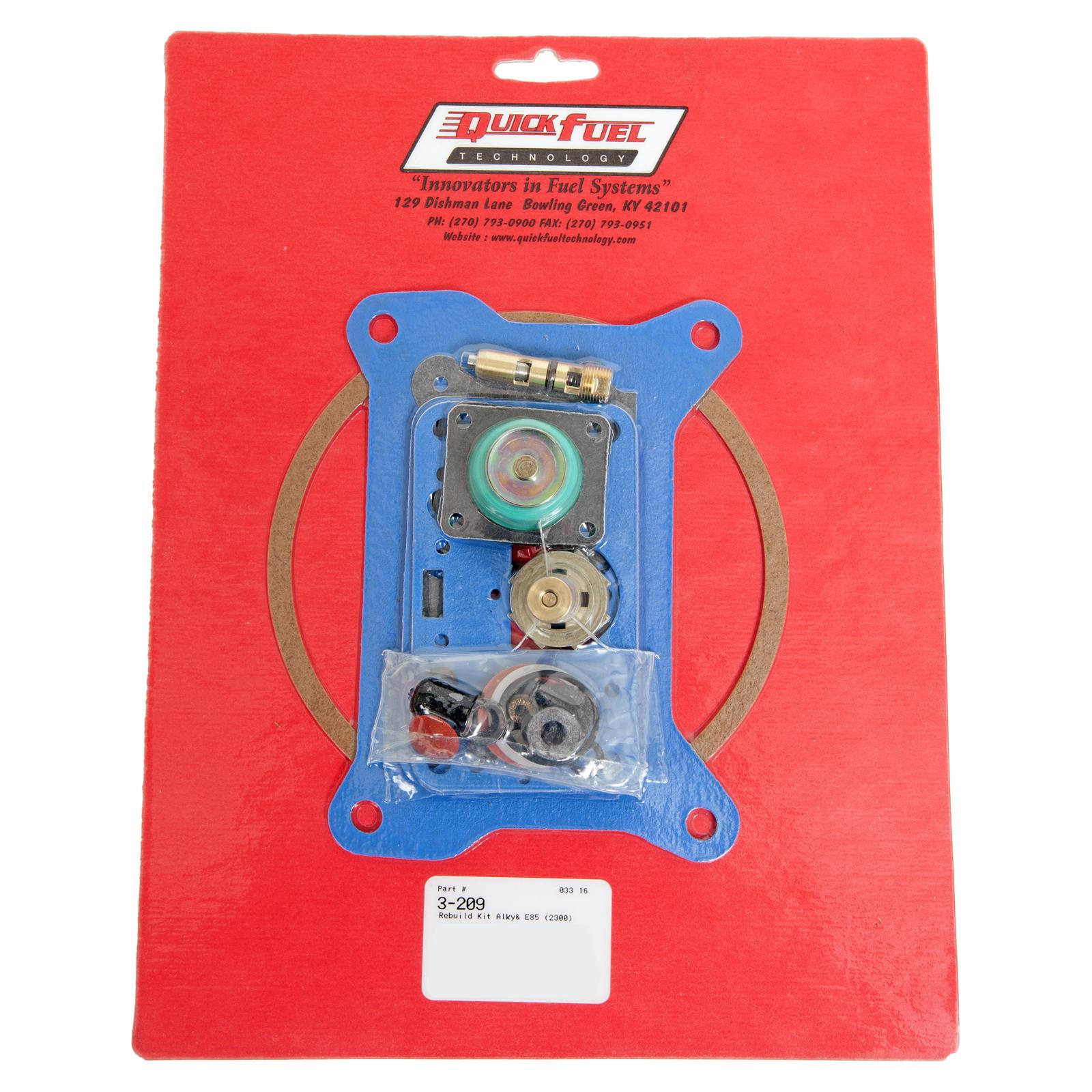 Quick Fuel Performance Carburetor Rebuild Kits 3-209QFT Alky & E85 Kit; 2300 style ( 500 CFM)