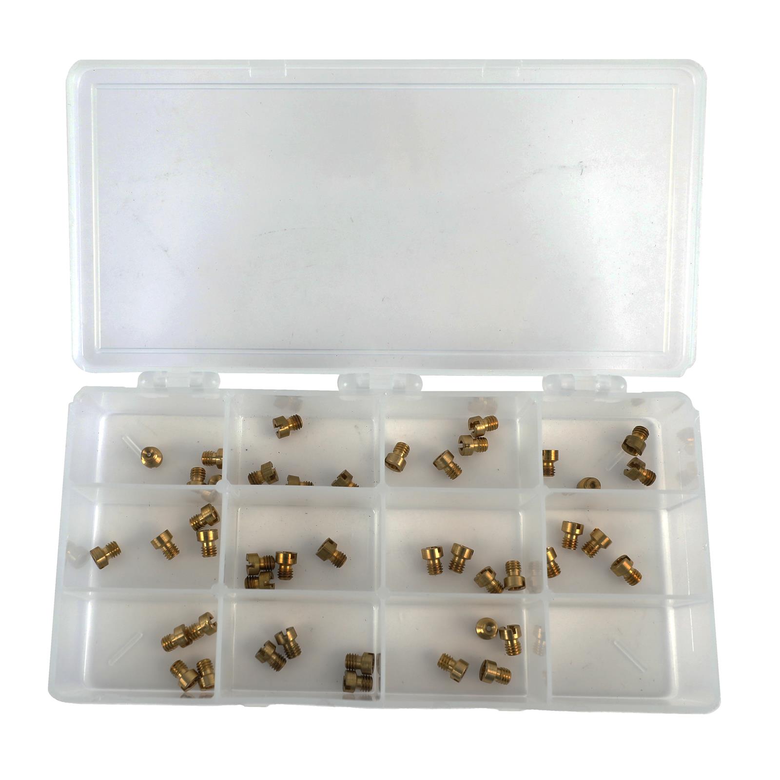 Quick Fuel Air Bleed Assortment Kits 36-45QFT Bleeds, Assortment, Type, Brass, 45-55 Range, Case, Kit