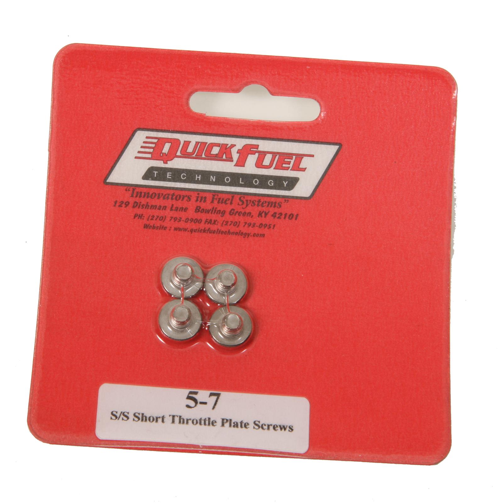 Quick Fuel 57QFT Quick Fuel Throttle Plate Screws Summit Racing