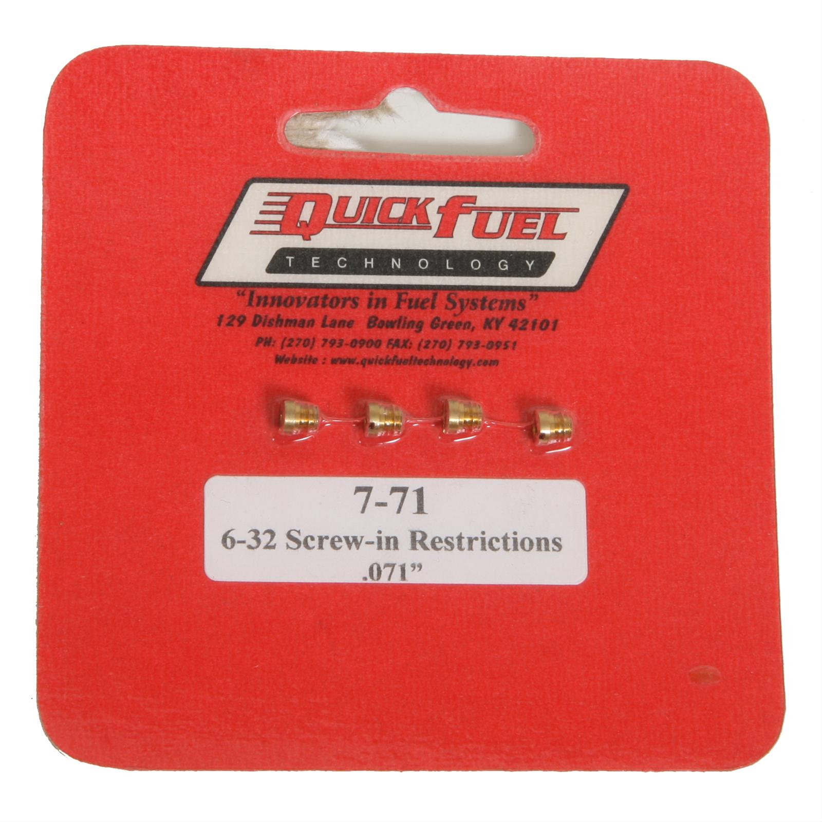Quick Fuel 771QFT Quick Fuel Carburetor Idle Feed Restrictors Summit