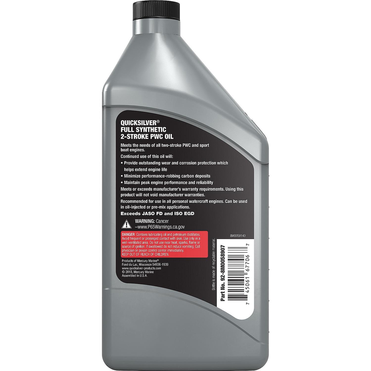 Quicksilver 8M0058907 Quicksilver PWC Full Synthetic 2-Stroke Oil