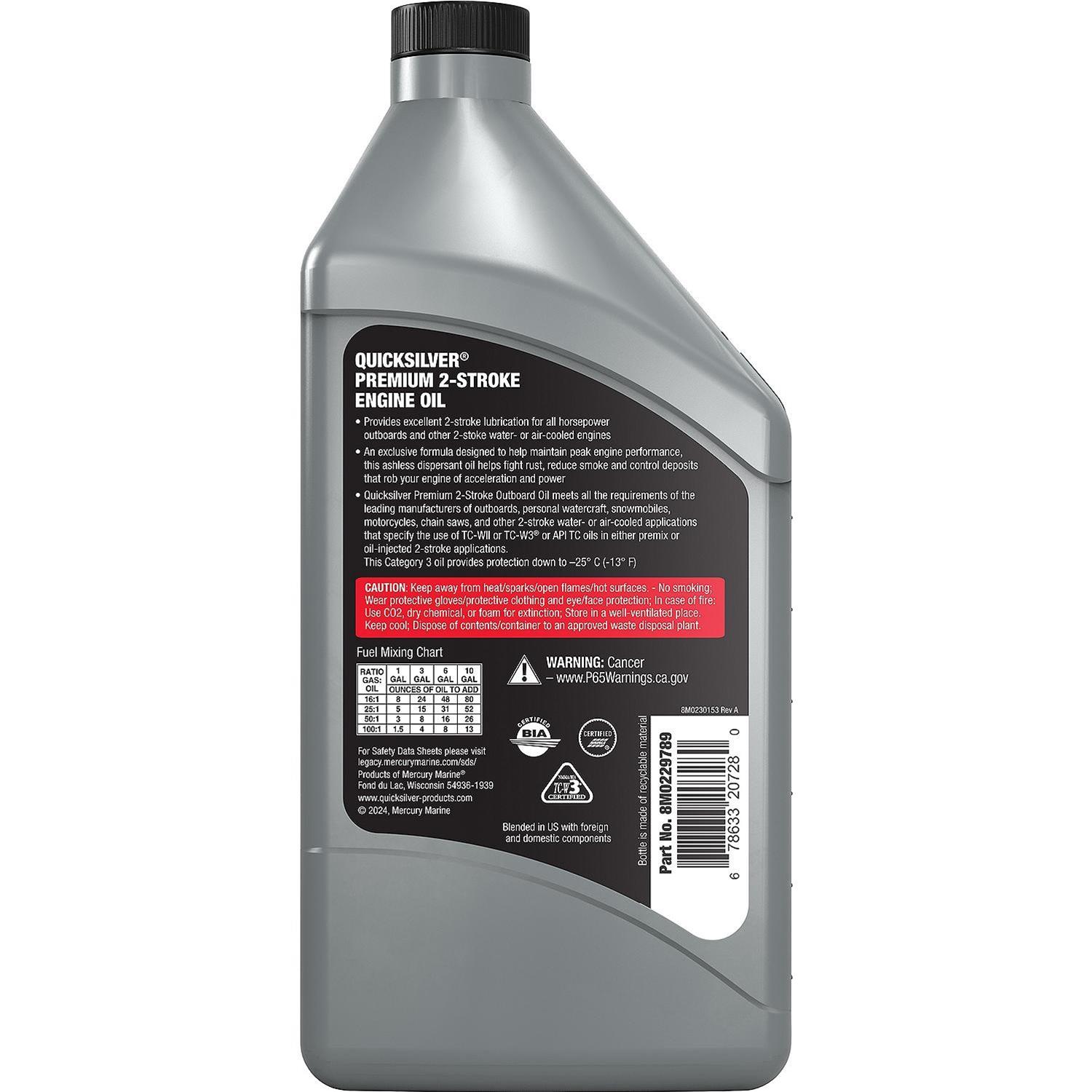 Quicksilver 8M0229789 Quicksilver Premium 2-Stroke Engine Oil