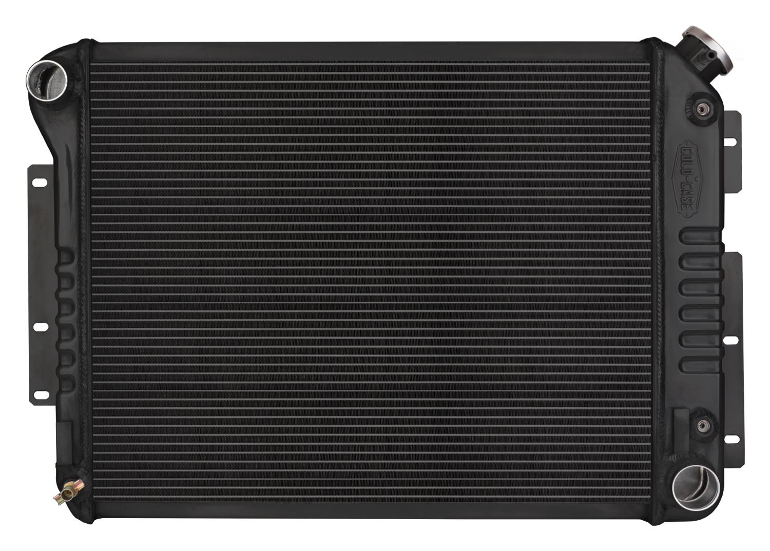 Cold Case Night Rider Series Performance Aluminum Radiators CHC549AB Radiator, Performance, Aluminum, Black, Crossflow, 2-Row, Transmission Cooler, Chevy, Camaro, Each thumbnail 2