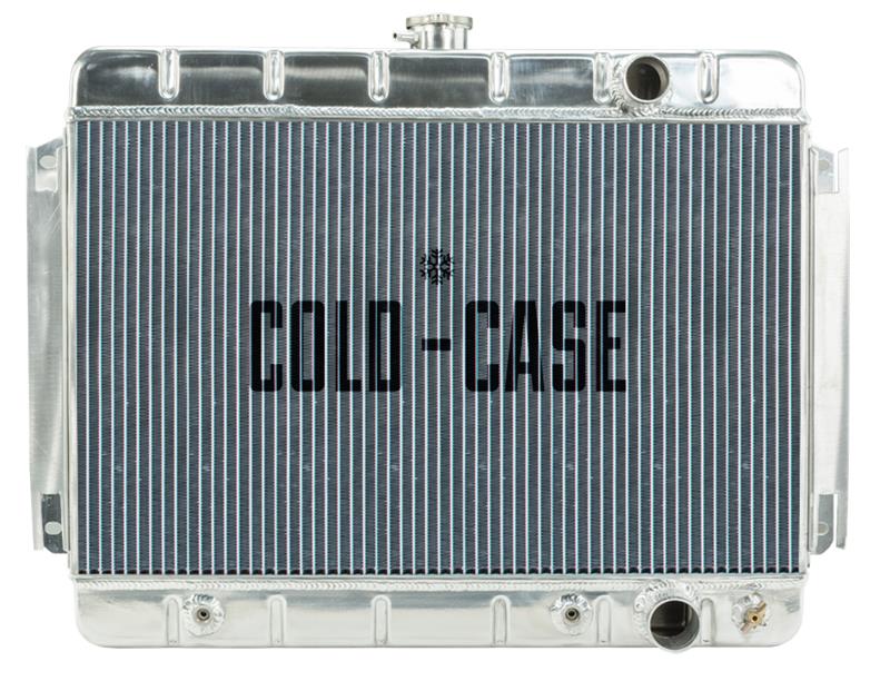 Cold Case Performance Aluminum Radiators for 1964-1965 CHEVELLE, EL CAMINO - CHE541A Radiator, Performance, Aluminum, Polished, Downflow, 2 Row, Transmission Cooler, Chevy, Each