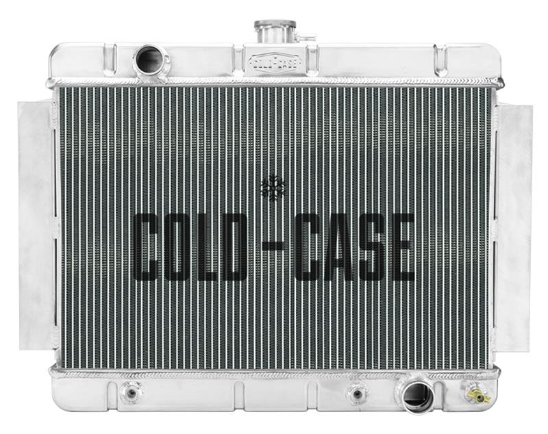 Cold Case Performance Aluminum Radiators for 1966-1967 CHEVELLE, EL CAMINO, MALIBU - CHE543A Radiator, Performance, Aluminum, Polished, Downflow, 2 Row, without Transmission Cooler, without A/C, Chevrolet, Each