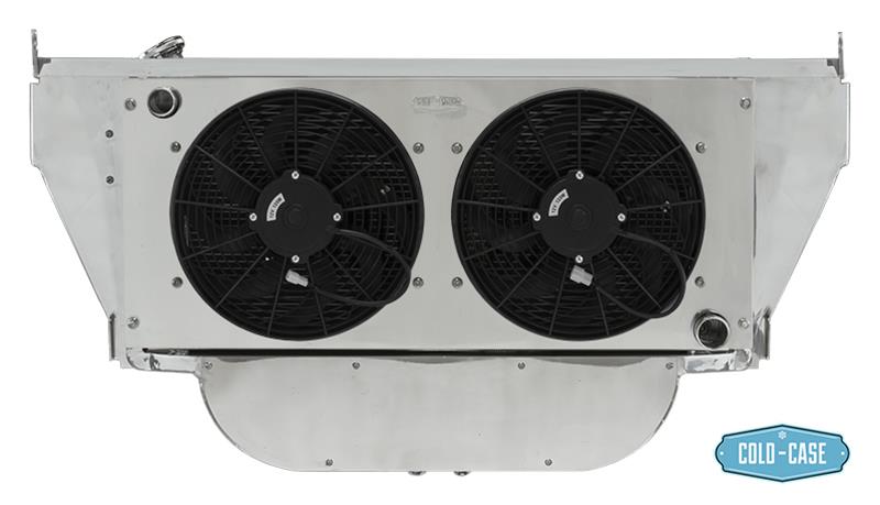 Cold Case Radiator Support Module Kits for 1955 BEL AIR, ONE-FIFTY SERIES, TWO-TEN SERIES - CHT56355 Radiator, Performance, Module, Aluminum, Brushed, Crossflow, 2 Row, Dual 14 in. Fan, Chevrolet, Kit