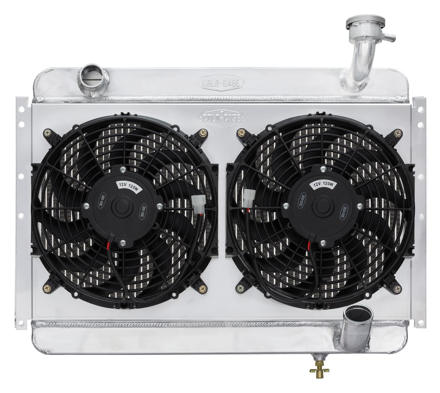 Cold Case Radiators CHV710K 56-60 Corvette Aluminum Radiator Dual 12 Inch Fan Kit