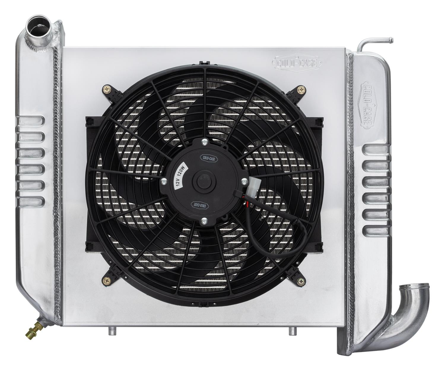 Cold Case Radiators CHV712AK 65-68 Corvette Small Block Aluminum Radiator 16 Inch Fan Kit