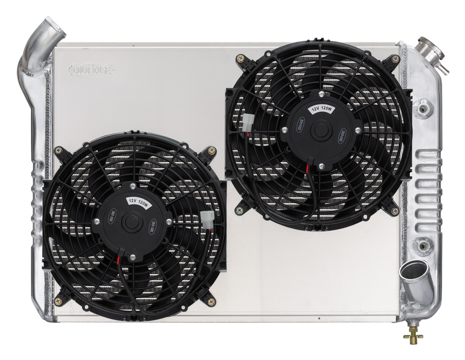 Cold Case Radiators CHV713AK 66-68 Corvette Big Block Aluminum Radiator Dual 12 Inch Fan Kit