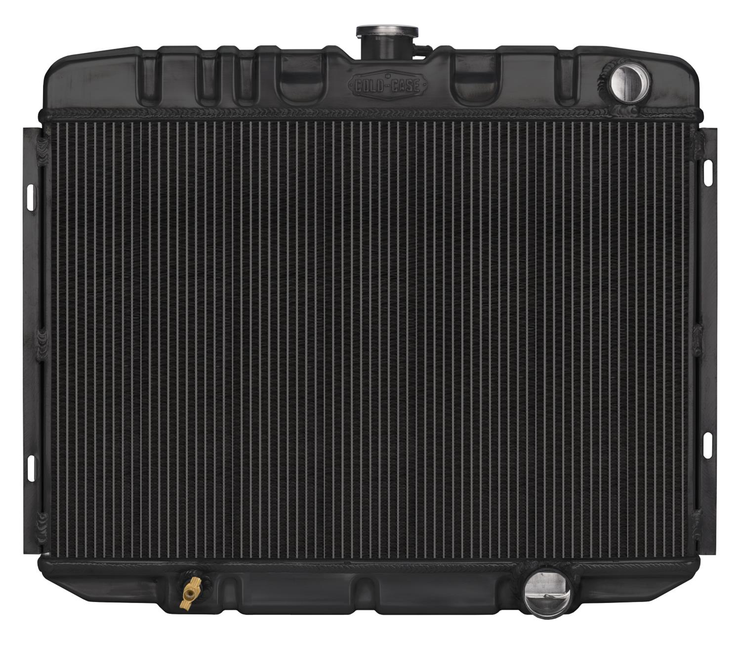 Cold Case Night Rider Series Performance Aluminum Radiators for 1967-1969 COUGAR, 1967-1970 MUSTANG - FOM587B Radiator, Performance, Aluminum, Black, Downflow, 2 Row, With A/C, Ford, Each thumbnail 2