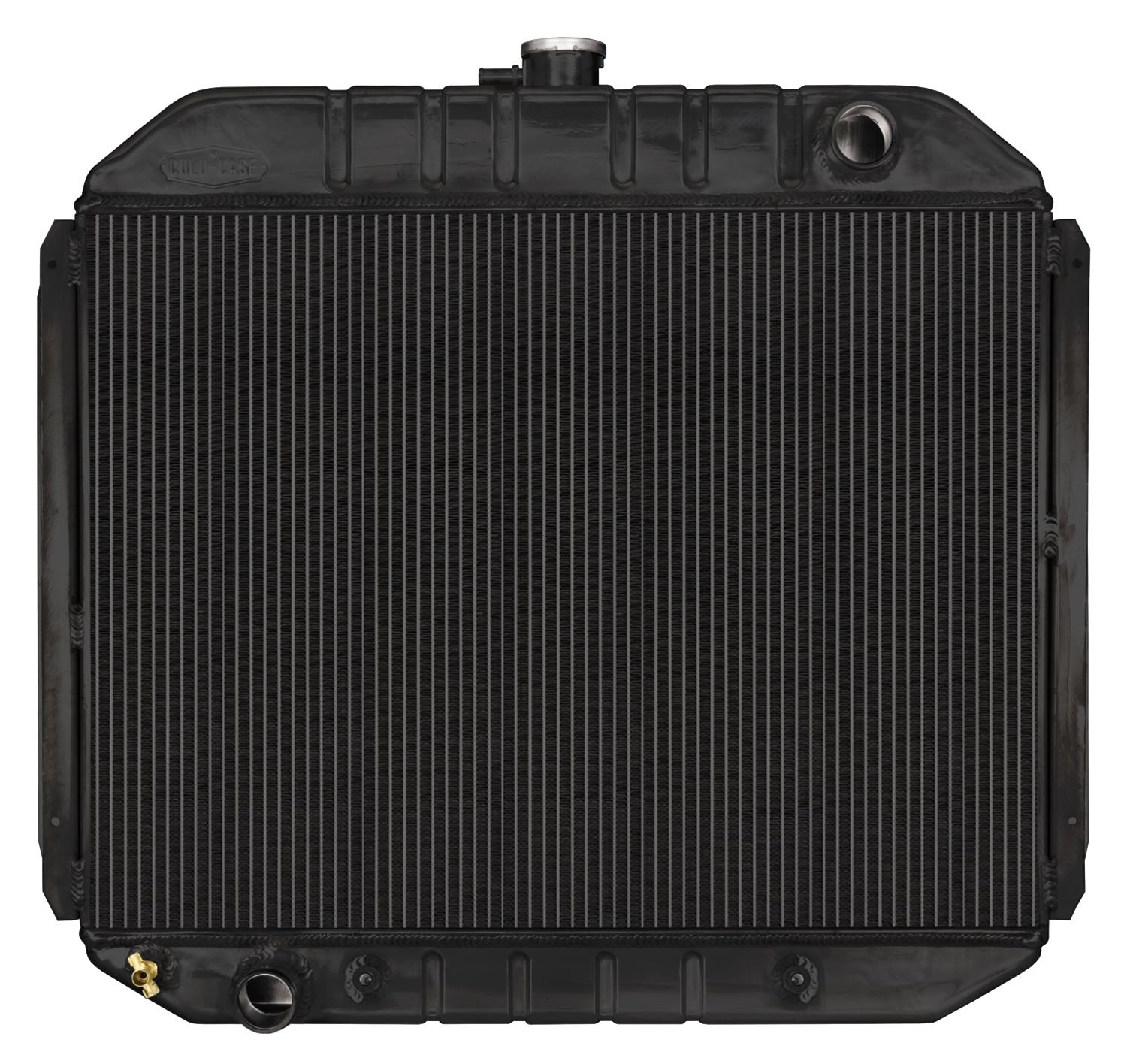 Cold Case Night Rider Series Performance Aluminum Radiators FOT575AB Radiator, Performance, Aluminum, Black, Downflow, 2 Row, Transmission Cooler, Ford, Each thumbnail 2