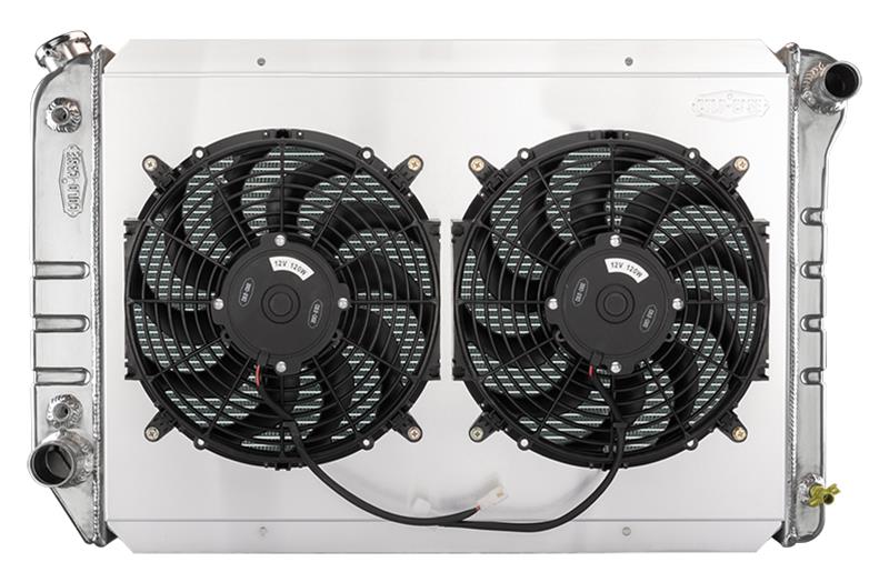 Cold Case Performance Aluminum Radiators FOT578AK Radiator, Performance, Crossflow, Aluminum, Polished, 2-row, Transmission Cooler, Dual Fan, Shroud, Ford, Kit