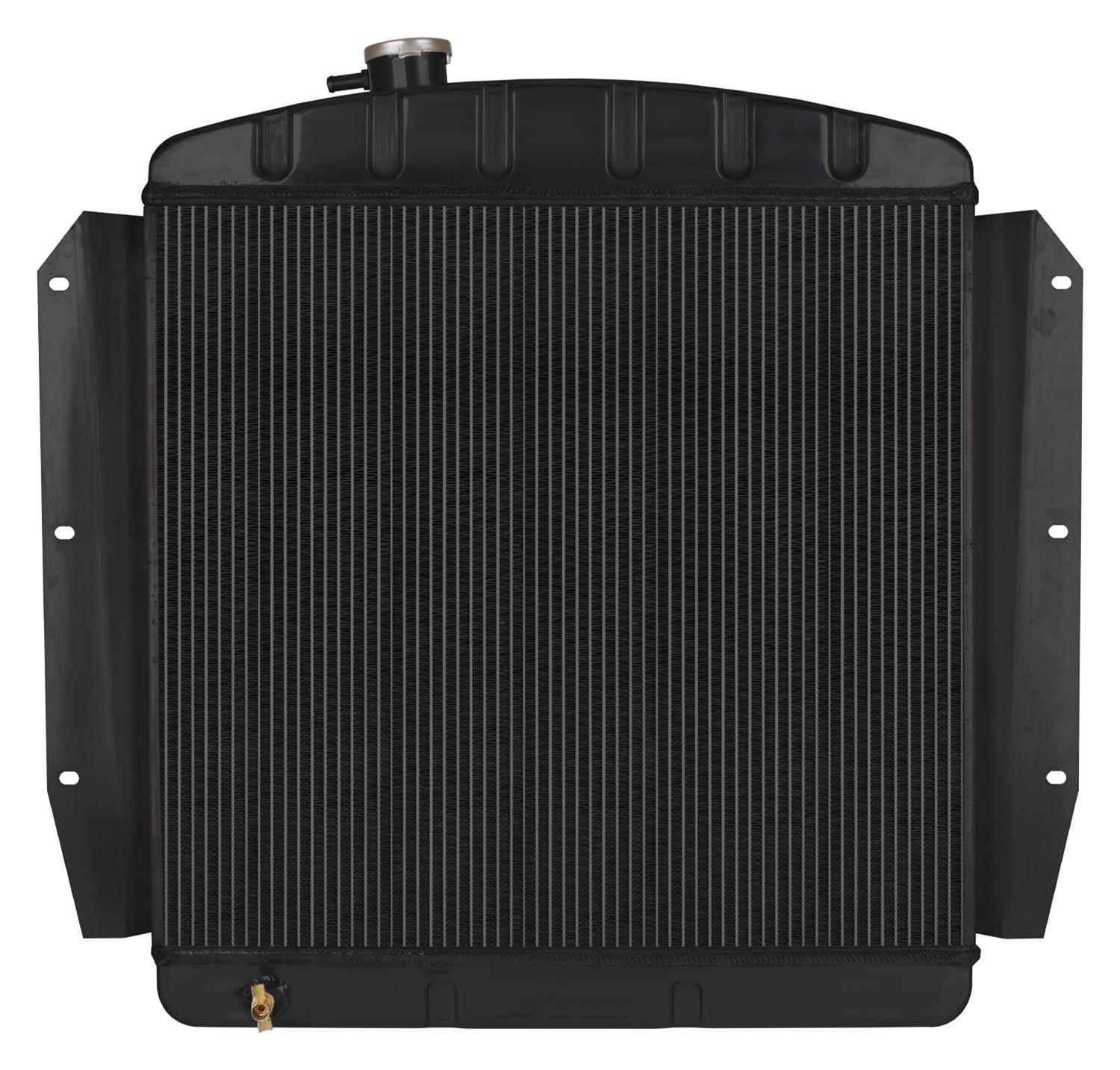 Cold Case Night Rider Series Performance Aluminum Radiators for 1955-1959 SUBURBAN, TRUCK, TRUCK - GMT567AB Radiator, Performance, Aluminum, Black, Downflow, 2 Row, V8, Transmission cooler, Chevy, GMC, Each thumbnail 2