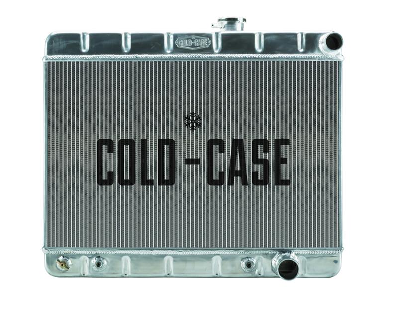 Cold Case Performance Aluminum Radiators for 1965 GTO - GPG19A Radiator, Performance, Aluminum, Polished, Downflow, 2 Row, Transmission Cooler, Pontiac, GTO, Each