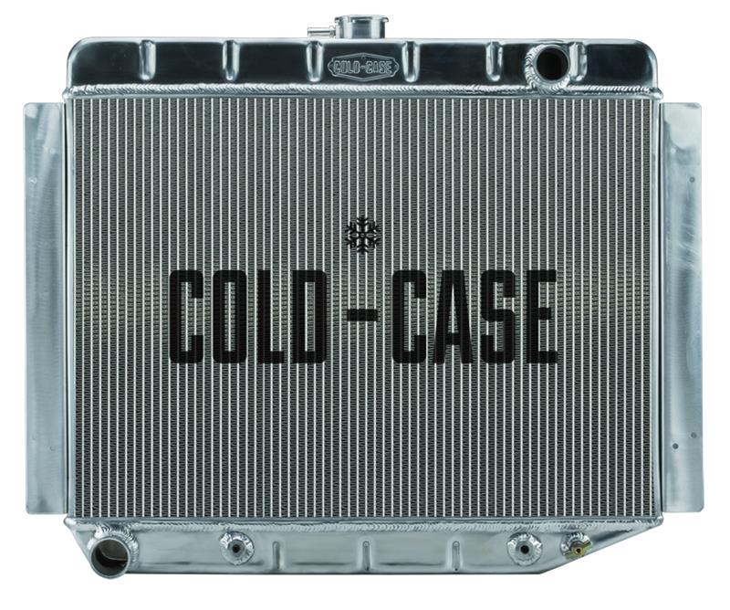 Cold Case Performance Aluminum Radiators for 1970-1974 BARRACUDA, CHALLENGER, CUDA - MOP754A Radiator, Performance, Aluminum, Polished, Downflow, 2 Row, Transmission Cooler, Dodge, Plymouth, Each