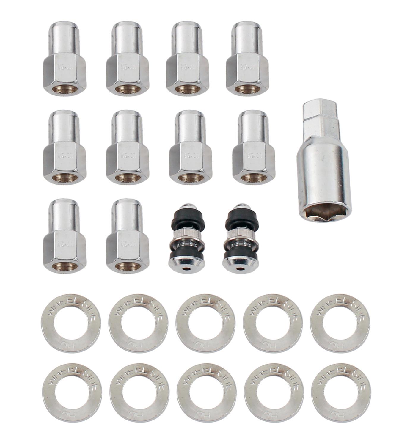 Race Star Pro Forged Open End Deluxe Lug Kit 1/2in. Open .50in. Shank 13/16in. Head - Set of 10