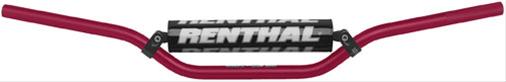 Renthal 7/8 in. Handlebars 722-01-RD-01-185 Handlebars, CR High Style, Aluminum, Red Anodized, Diameter, 31.299 Width, Each