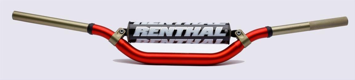 Renthal Twinwall Handlebars 922-01-RD-07-185 Handlebars, Twinwall, RC High Style, Aluminum, Red Anodized, 1.125 in. Diameter, 31.575 in. Width, Each