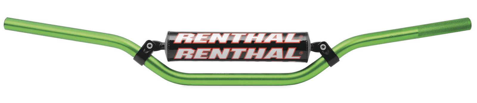 Renthal 7/8 in. Handlebars 971-08-GN-01-185 Handlebars, RC Style, Aluminum, Green Anodized, 0.875 Diameter, 31.575 Width, Each