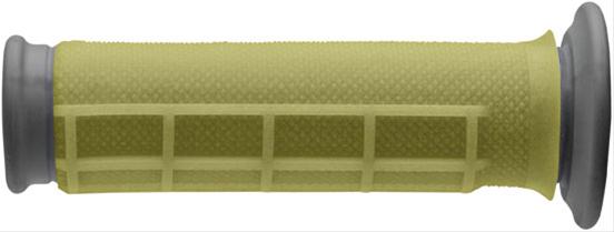 Renthal Dual Series Grips with Kevlar® G171 ATV Grips, Compound Kevlar®, Thermo-plastic Elastomer, Gray/Yellow, 7/8 in. Bar Diameter, Pair
