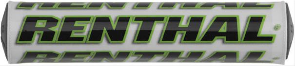 Renthal SX Bar Pads P267 Handlebar Pad, Crossbar SX, Foam, Vinyl Cover, White, Green, Logo, 10 in. Length, Each