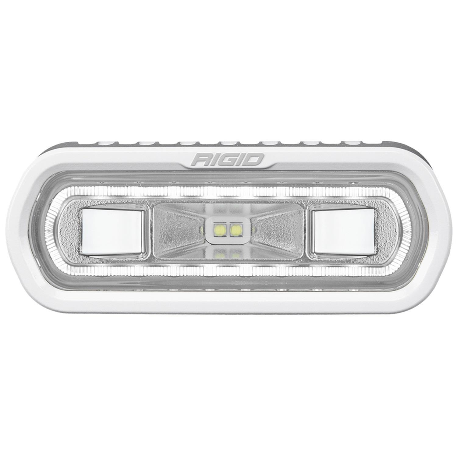 Rigid Industries Light Bars, Pods and Fog Lights 51100 Off-Road Light, SR-L Series Marine Spreader Pod 2 Wire Surface Mount White With White Halo