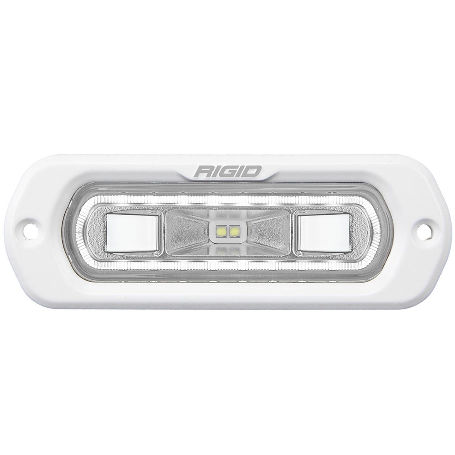 Rigid Industries Light Bars, Pods and Fog Lights 51200 Off-Road Light, SR-L Series Marine Spreader Pod 2 Wire Flush Mount White With White Halo