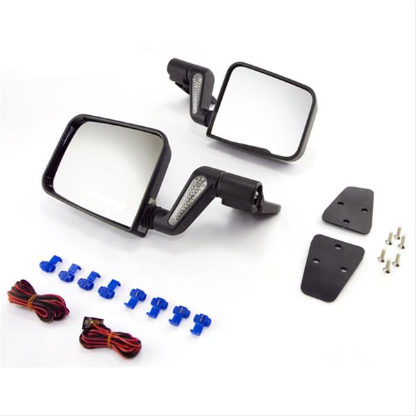 Rugged Ridge Factory-Style Mirrors 11002.2 Mirrors, Replacement, Plastic, Black, Heated, Jeep, Pair