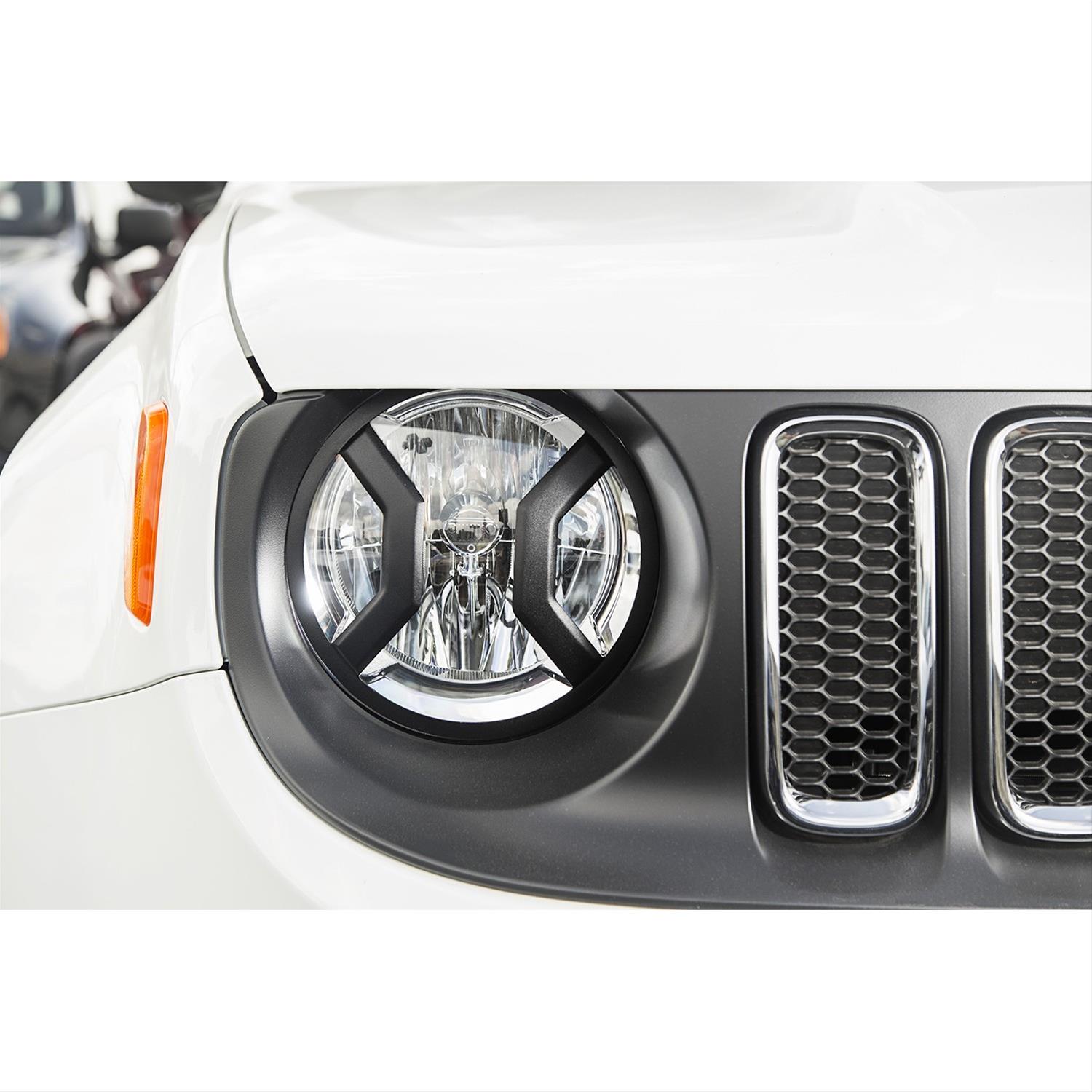 Rugged Ridge Euro-Guards 11230.2 Headlight Guards, Euro Guard Series, Stainless Steel, Black Powdercoated, Jeep, Pair thumbnail 2