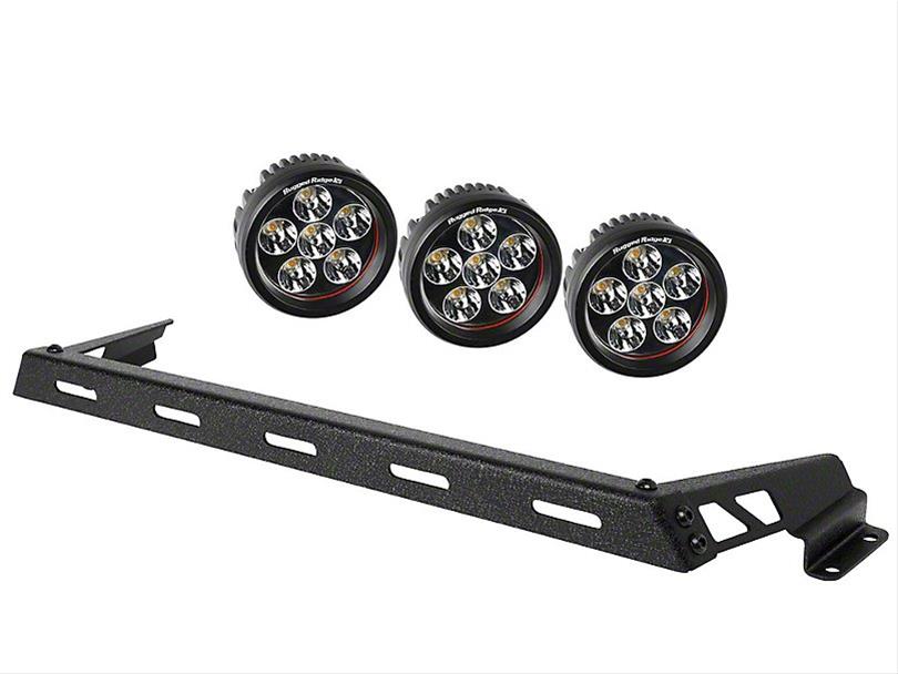 Rugged Ridge 07-18 Jeep Wrangler JK Black 5 Round LED Hood Mounted Light Bar Kit thumbnail 2