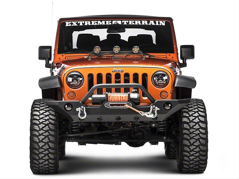 Rugged Ridge 07-18 Jeep Wrangler JK Black 5 Round LED Hood Mounted Light Bar Kit