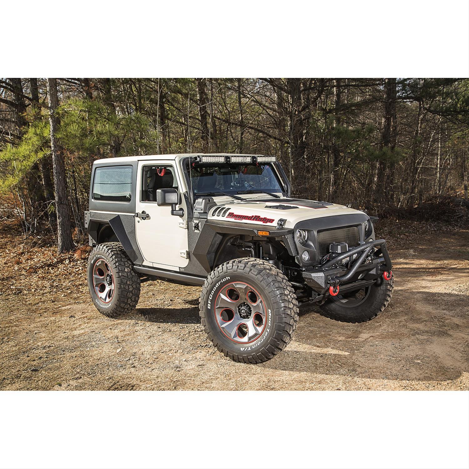 Rugged Ridge XHD Rear Armor Fenders Pair 2 Dr 07-18 Jeep Wrangler JK
