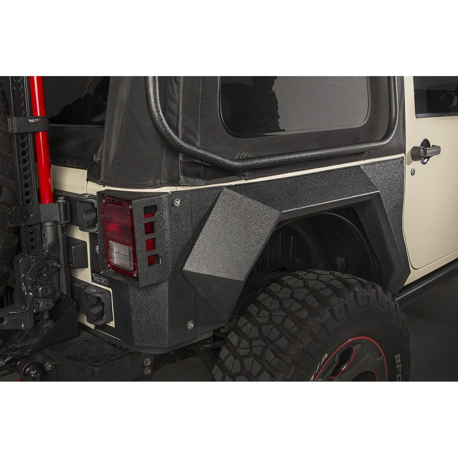 Rugged Ridge XHD Rear Armor Fenders Pair 2 Dr 07-18 Jeep Wrangler JK thumbnail 3