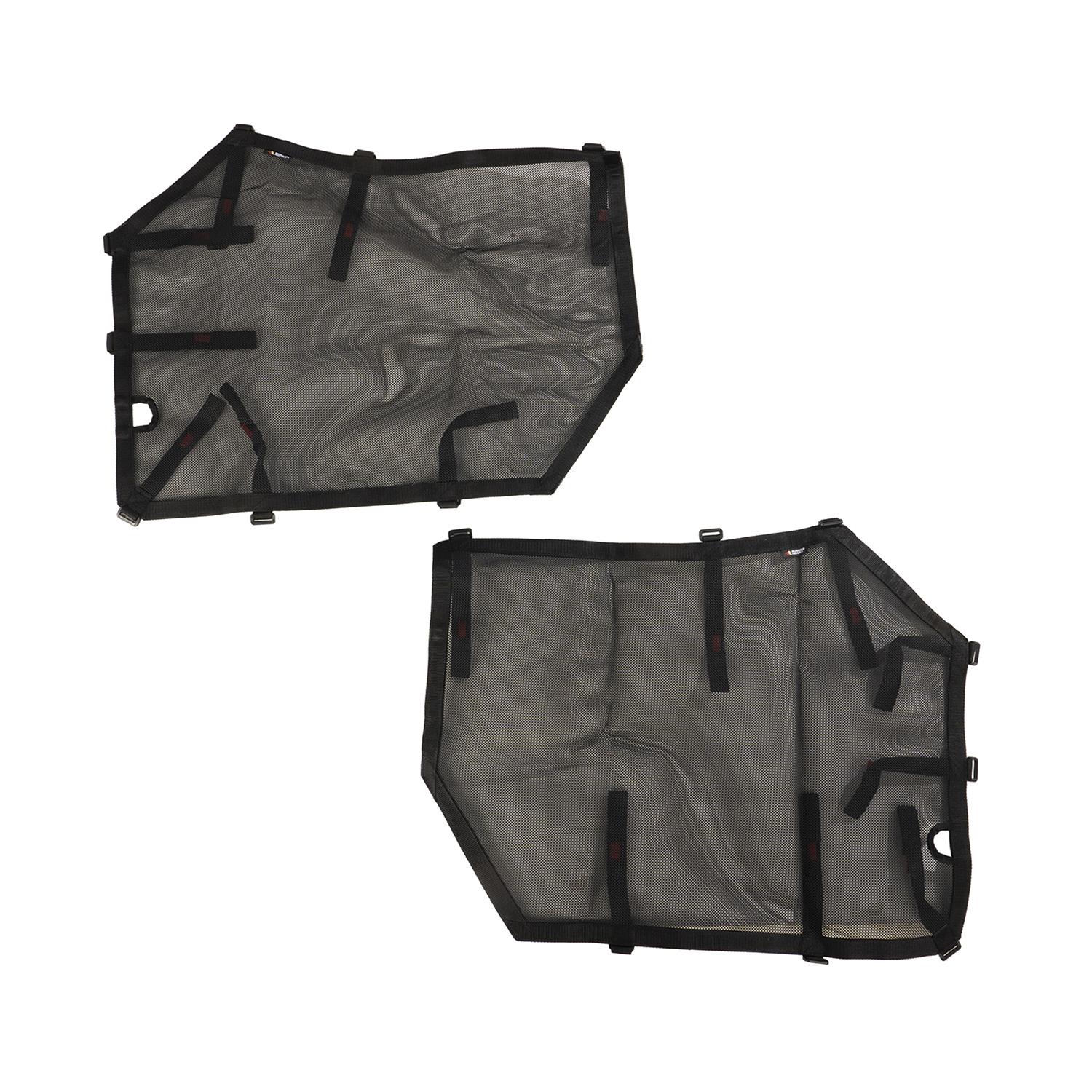 Rugged Ridge Fortis Tube Door Covers 13579.53 Skins, Covers, Front, Black, Nylon Mesh, Jeep, Pair