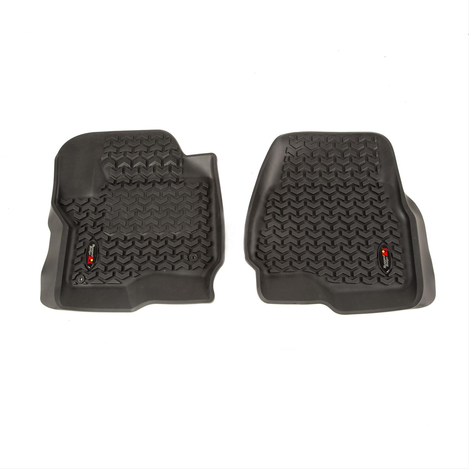 Rugged Ridge All-Terrain Floor Liners 82902.4 Mats, Automotive: Black All Terrain, thermoplastic, front, pair, Ford: 2017-up F-250 thumbnail 2