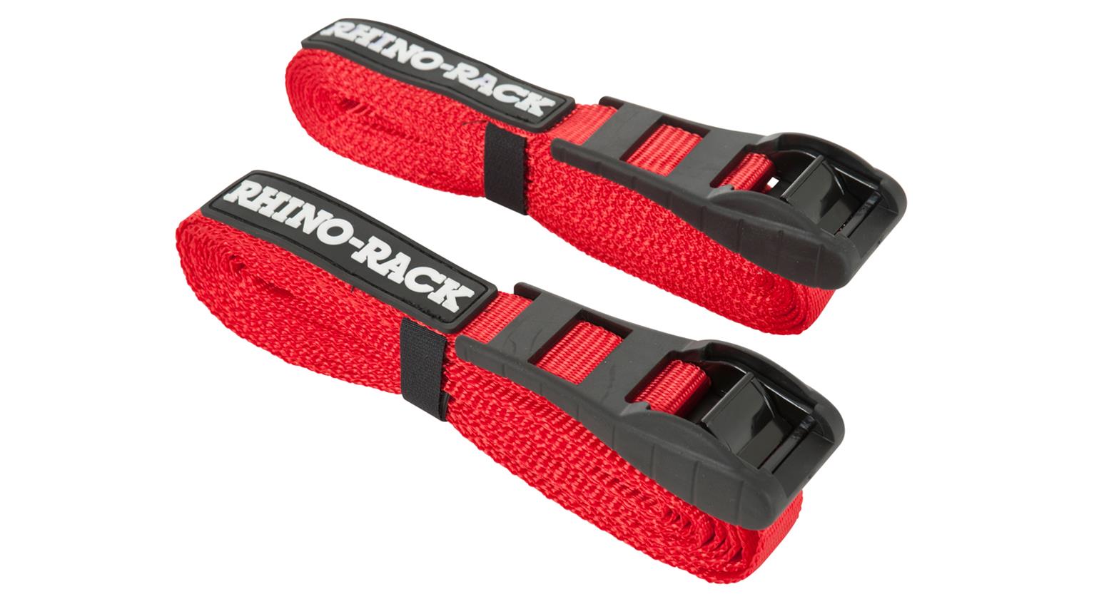 Rhino-Rack Rapid Tie Down Straps w/Buckle Protector - 4.5m/15ft - Pair - Red thumbnail 2