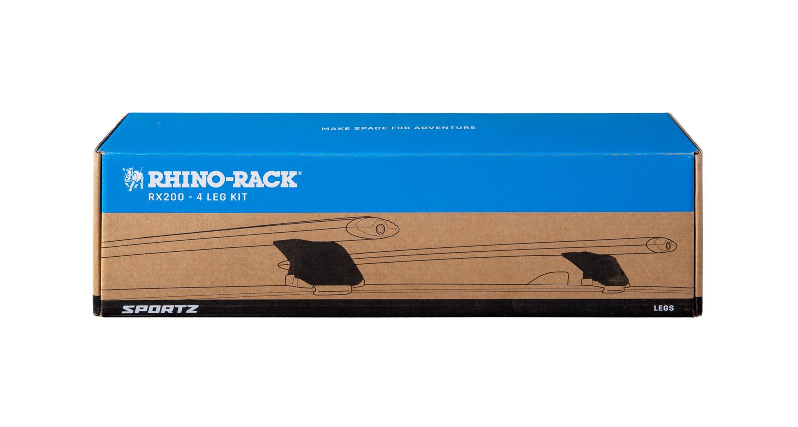 Rhino-Rack USA RX200 Roof Rack Legs for 2022-2024 OUTLANDER, 2022-2025 SPORTAGE, 2021-2025 TUCSON - RX200-4 Adapters, Aluminum, Black, Kia, Hyundai, Mitsubishi, Set of 4