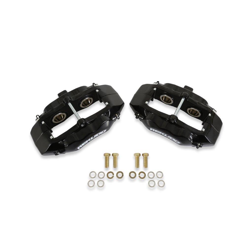 REKUDO JL8 Brake Calipers RK400-10 Calipers, Rekudo JL8, Front Left and Right, 4 Piston, Forged Aluminum, Black Powdercoated, Chevy, Pontiac, Pair thumbnail 9