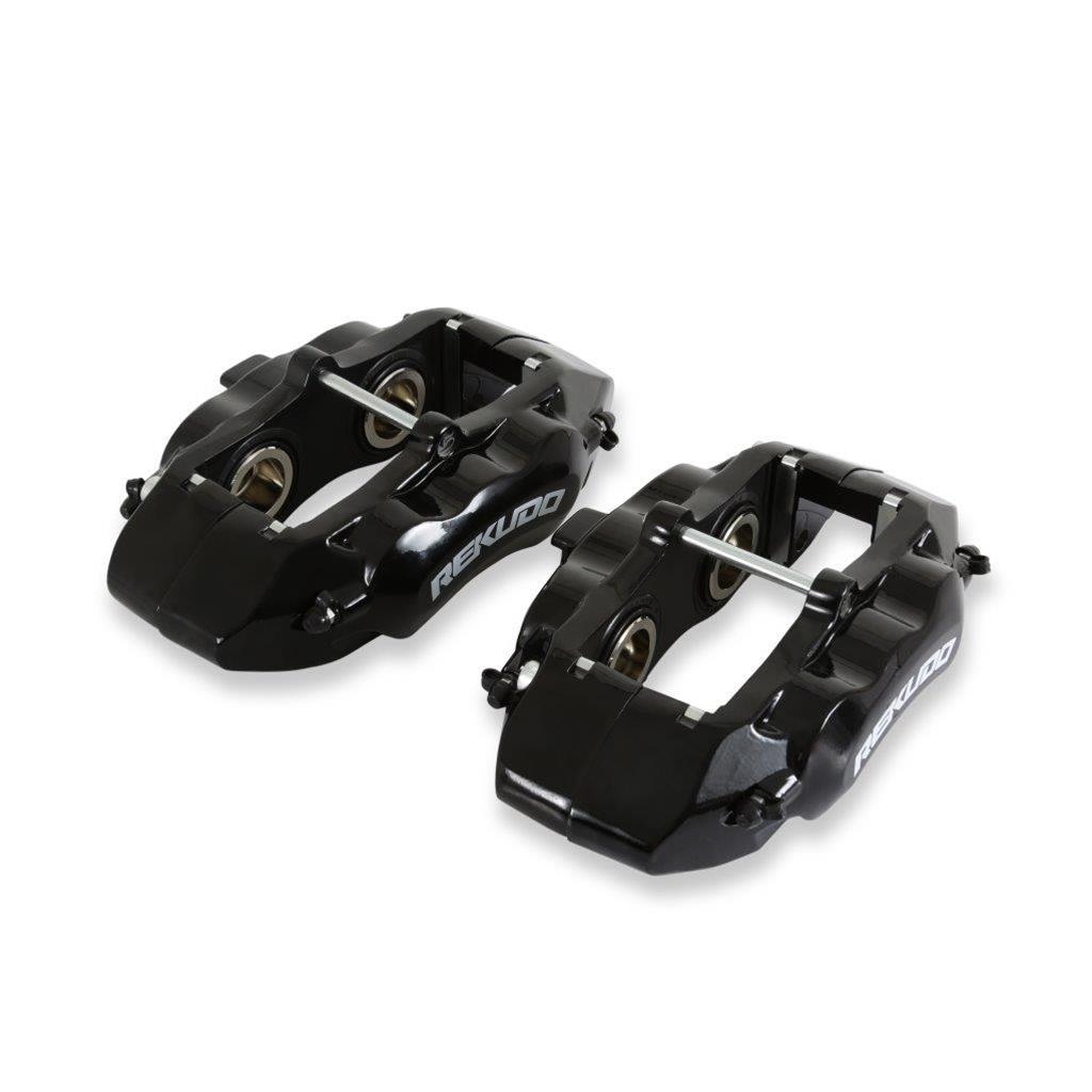 REKUDO JL8 Brake Calipers RK400-10 Calipers, Rekudo JL8, Front Left and Right, 4 Piston, Forged Aluminum, Black Powdercoated, Chevy, Pontiac, Pair thumbnail 2