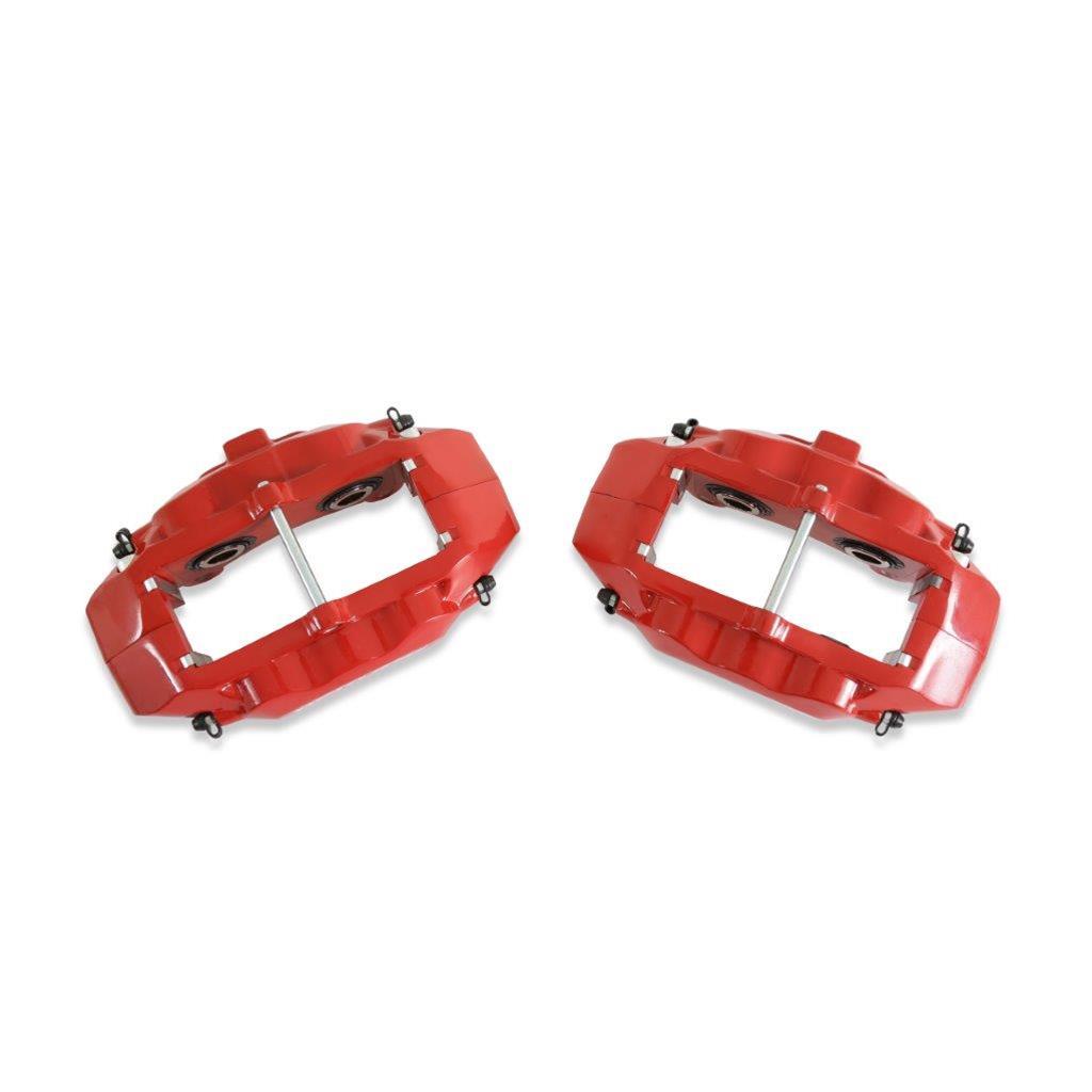 REKUDO JL8 Brake Calipers RK400-13 Calipers, Rekudo JL8, Rear Left and Right, 4 Piston, Forged Aluminum, Red Powdercoated, Chevy, Pontiac, Pair thumbnail 5