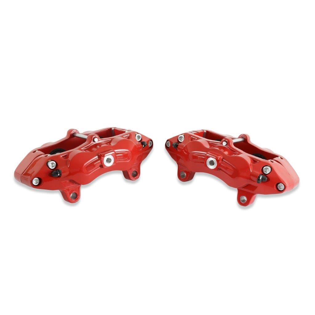 REKUDO JL8 Brake Calipers RK400-13 Calipers, Rekudo JL8, Rear Left and Right, 4 Piston, Forged Aluminum, Red Powdercoated, Chevy, Pontiac, Pair thumbnail 6