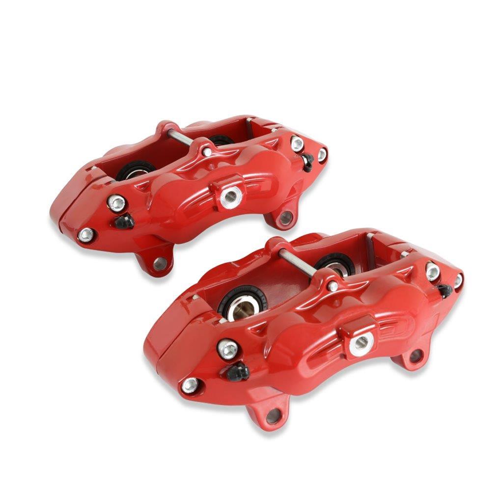 REKUDO JL8 Brake Calipers RK400-13 Calipers, Rekudo JL8, Rear Left and Right, 4 Piston, Forged Aluminum, Red Powdercoated, Chevy, Pontiac, Pair thumbnail 2