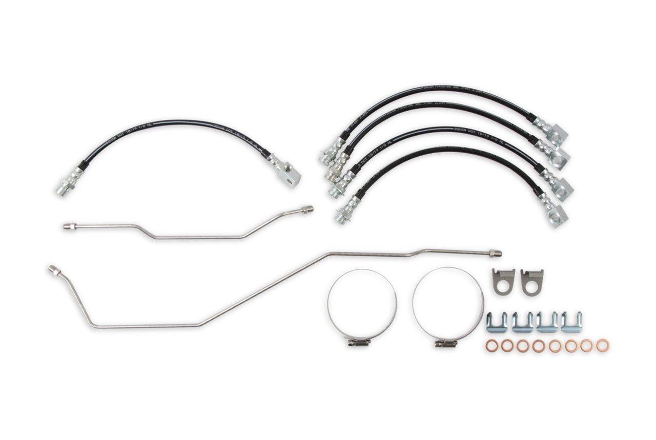 REKUDO JL8 Brake Hose and Hardline Kits RK402-4 Hoses, Front Rear, Use with Rekudo Disc Brakes, Includes Rear Axle Lines, Mounts, Clips Washers, Chevy, Pontiac, Kit thumbnail 8
