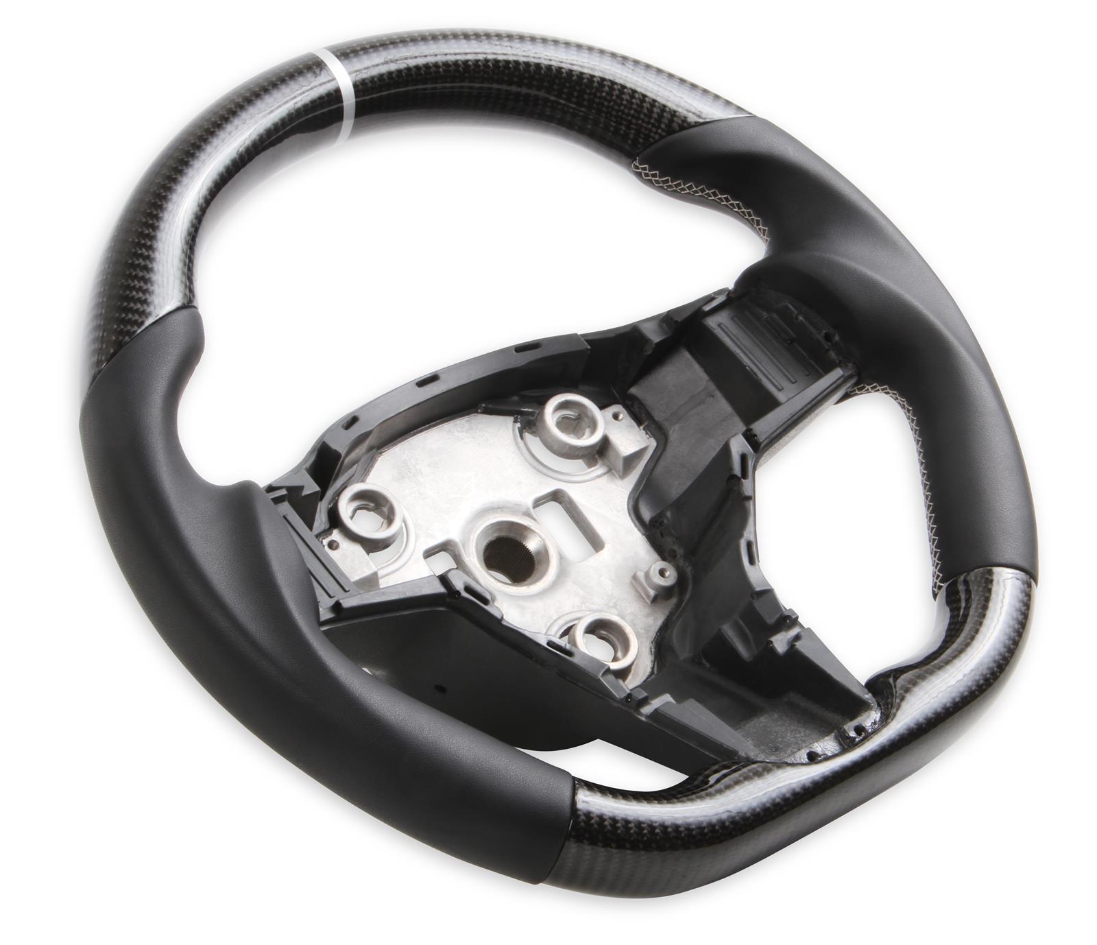 REKUDO Steering Wheels RK950-02 Wheel, Alcantara, 3 Spoke, Flat Bottom, Silver Stitching, Reuse Airbag and Factory Controls, Black, Tesla, Each thumbnail 6