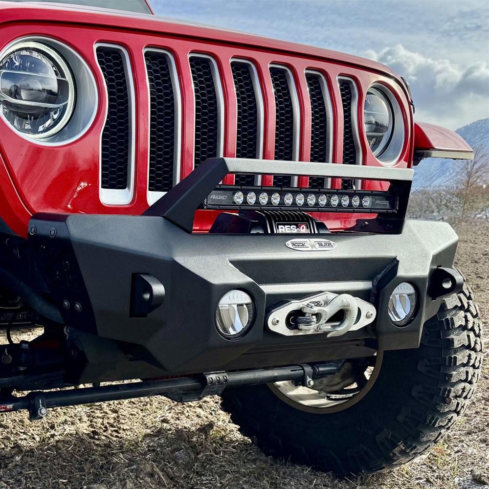 Rock Slide Engineering Bumpers FB-S-300-JL Shorty Front Bumper With Winch Plate For 18-25 Jeep Wrangler JL 2-4 Door 20-25 Gladiator thumbnail 5